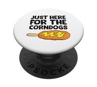 Funny Corn Dog Gifts Just Here For The Corndogs PopSockets Adhesive PopGrip