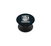 Funny Corn Dog Lover Raccoon State Fair PopSockets Adhesive PopGrip