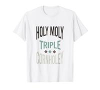 Funny Cornhole Holy Moly Triple cornholey Value Graphic T-Shirt, Men, White, M