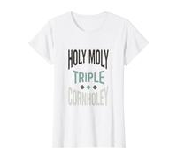 Funny Cornhole Holy Moly Triple cornholey Value Graphic T-Shirt, Women, White, M