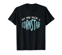 Funny Cornhole Pun Hey Now You're a Cornstar Value Graphic T-Shirt, Men, Black, S