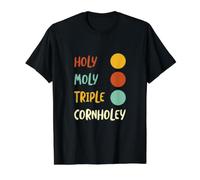 Funny Cornhole Pun Holy Moly Triple cornholey Value Graphic T-Shirt, Men, Black, S
