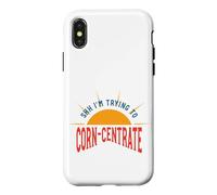Funny Cornhole Pun, Shh I'm trying to corn-centrate Case for iPhone X/XS