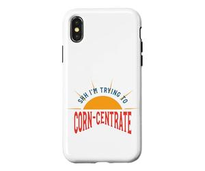Funny Cornhole Pun, Shh I'm trying to corn-centrate Case for iPhone X/XS