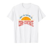 Funny Cornhole Pun, Shh I'm Trying to Corn-centrate Value Graphic T-Shirt, Men, White, S