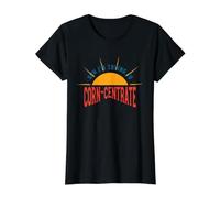 Funny Cornhole Pun, Shh I'm Trying to Corn-centrate Value Graphic T-Shirt, Women, Black, XS