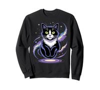Funny Cosmic Cat Floating Space Kitty Galaxy Humor Women Men Sweatshirt
