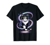 Funny Cosmic Cat Floating Space Kitty Galaxy Humor Women Men T-Shirt
