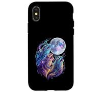Funny Cosmic Frogs Howling at the Moon Fantasy Art Case for iPhone X/XS