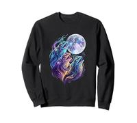 Funny Cosmic Frogs Howling at the Moon Fantasy Art Sweatshirt