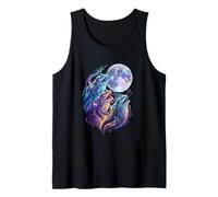 Funny Cosmic Frogs Howling at The Moon Fantasy Art Tank Top
