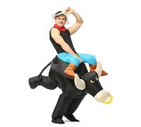 FUNNY COSTUMES Inflatable Bull Riding Costume,Rodeo Rider Cosplay Costume,Bull Rider Blow Up Suit,Adult Size (Black)