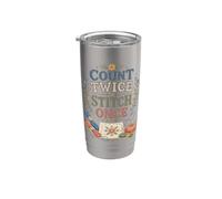 Funny Count Twice Stitch Once Needlework Stainless Steel Insulated Tumbler