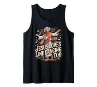 Funny Country Music Jesus Christian Line Dancing Tank Top