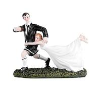 Funny Couple Rugby Figurine Wedding Cake Topper Romantic Dancing Bride and Groom Decoration