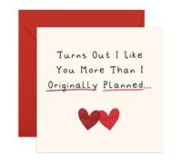 Funny Couple's Anniversary Card - Turns Out I Like You More Than I Originally Planned - Celebration Partner Boyfriend Girlfriend Wife Husband Him Her - Love Note -Comes with Stickers