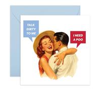 Funny Couples Card - Talk Dirty to Me I Need a Poo - Humorous Anniversary, Valentine’s or Just Because Card for Boyfriend, Girlfriend, Husband, Wife, Mr, Mrs, Old Couples - Comes with Stickers