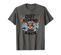 Funny Couples Naughty Deer Rack Womens Christmas T-Shirt