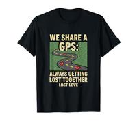 Funny Couples Novelty GPS Lost Together Road Map T-Shirt