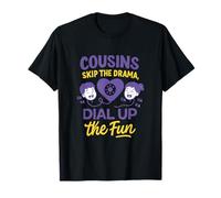 Funny Cousin Crew Novelty Skip Drama Dial Up Fun T-Shirt