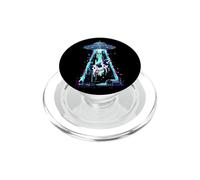 Funny Cow Abduction UFO Glitch Art Alien Meme Space Boys Men PopSockets PopGrip for MagSafe