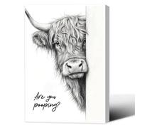 Funny Cow Bathroom Decor, Canvas Wall Art, Highland Cow Wall Art Prints for Toilet Bathroom Decor, Are You Pooping Waterproof Canvas Humorous Animal Poster Print forBathroom Wall Art, Home Decor UK