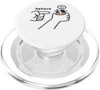 Funny Cow Behave No Stubborn Meme Farm Animal Cartoon PopSockets PopGrip for MagSafe