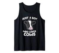 Funny Cow Farmer Son Just a Boy Who Loves Cows Tank Top