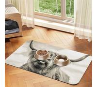 Funny Cow Printed,Waterproof Pet Feeding Mat,PU Leather Placemats for Cat Dog Water Bowl,Food Mats,30x45cm