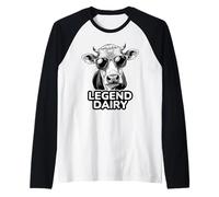 Funny Cow Pun Legend Dairy for Farm Country Lovers Raglan Baseball Tee