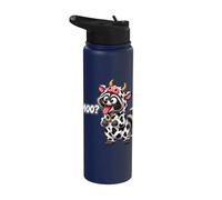 Funny Cow Racoon Meme in a Cute Moo Stainless Steel Insulated Water Bottle