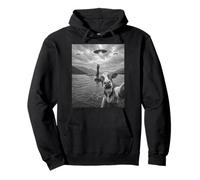 Funny Cow Selfie With Loch Ness Monster And UFOs Pullover Hoodie