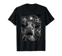 Funny Cow Selfie with Spooky Scarecrows Halloween Animal T-Shirt