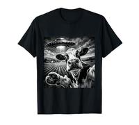 Funny Cow Selfie with UFO Cow Lover Alien UFO Believer T-Shirt