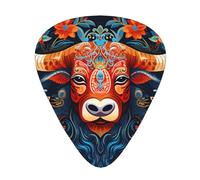 Funny Cow Stylish and durable guitar picks, three types of thin, medium and heavy guitar picks (12 pieces), suitable for guitar, bass, electric guitar, ukulele,