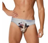 Funny Cow Tongue Kiss Men's Swimsuit Underwear Brief Board Surf Shorts Trunks for Training Bathing