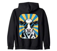 Funny Cow Wearing Sunglasses Animal Jokes Zip Hoodie