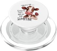 Funny Cow with Trust Me Someone Cares Message PopSockets PopGrip for MagSafe