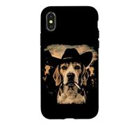 Funny Cowboy Beagle Smoking Cigarette Dog Lover Meme Case for iPhone X/XS