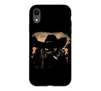 Funny Cowboy Black Cat Smoking Cigarette Black Cat Meme Case for iPhone XR