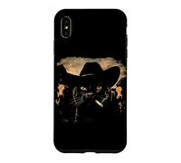 Funny Cowboy Black Cat Smoking Cigarette Black Cat Meme Case for iPhone XS Max