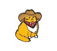 Funny Cowboy Cat Brooch Pin - Lovely Enamel Pin for Cat Lovers - Cute Cowboy Ginger Cat Lapel Pin