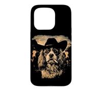 Funny Cowboy Cavalier King Charles Spaniel Smoking Cigarette Case for iPhone 15 Pro