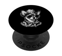 Funny Cowboy Chihuahua Sheriff Dog Western Rodeo Desert PopSockets Adhesive PopGrip