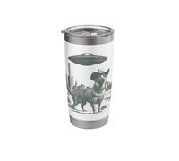 Funny Cowboy Dog Alien UFO Desert Encounter Stainless Steel Insulated Tumbler