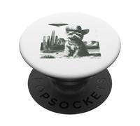 Funny Cowboy Dog UFO Desert Alien Adventure PopSockets Adhesive PopGrip