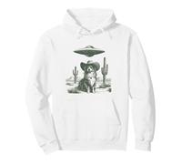 Funny Cowboy Dog UFO Desert Scene Alien Canine Western Pullover Hoodie