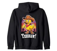 Funny Cowboy Duck Western Wild West Rodeo Zip Hoodie