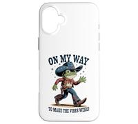 Funny Cowboy Frog On My Way To Make The Vibes Weird Case for iPhone 16 Plus