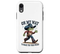 Funny Cowboy Frog On My Way To Make The Vibes Weird Case for iPhone XR